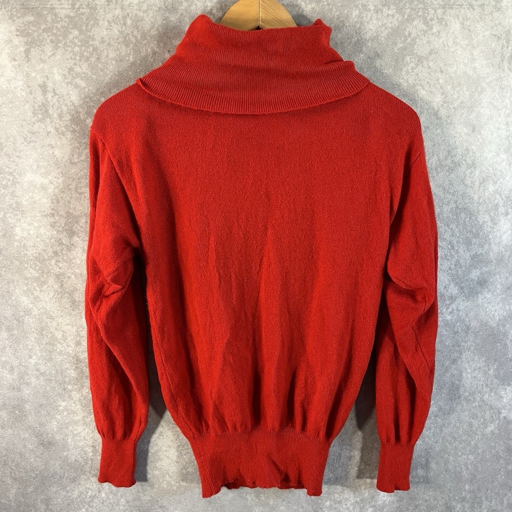 Robinsons Sweater Womens S Red 100% Cashmere Cowl Neck Long Sleeve Pullover